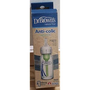 Dr Browns Natural Flow Options+ Narrow Glass Baby Bottle 4oz‎ Container